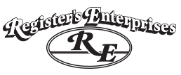 Logo of Register's Enterprises heavy equipment company that has been servicing Bay, Washington, Jackson, Calhoun and Gulf counties.